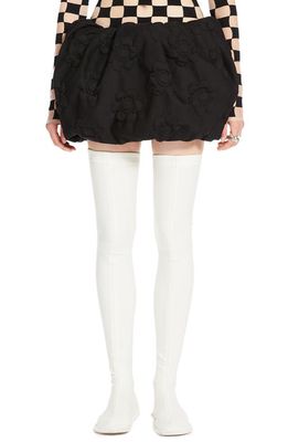 SPORTMAX Avion Floral Quilted Mini Bubble Skirt in Black