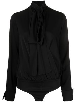 Sportmax bow-detail body blouse - Black