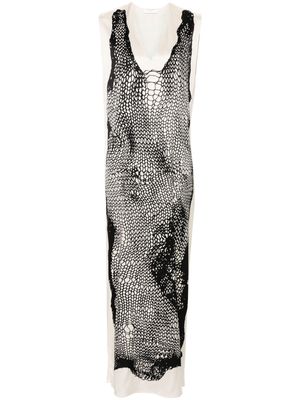 Sportmax Egeria mesh-print maxi dress - Neutrals