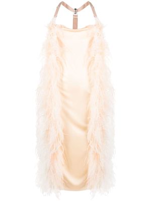Sportmax feather-trim midi dress - Pink