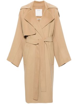 Sportmax Fiore single-breasted belted coat - Neutrals