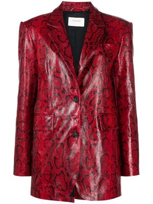 Sportmax Fiorigi snakeskin-print leather blazer - Red