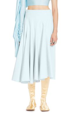 SPORTMAX Ghisa Raw Hem Cotton Skirt in Light Blue