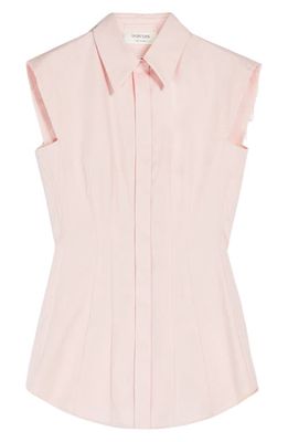 SPORTMAX Goloso Sleeveless Cotton Button-Up Blouse in Pink