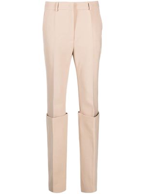 Sportmax layered tapered-leg trousers - Brown