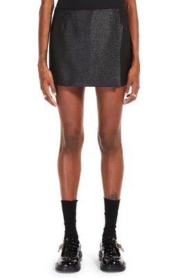 SPORTMAX Metallic Virgin Wool Blend Miniskirt in Black