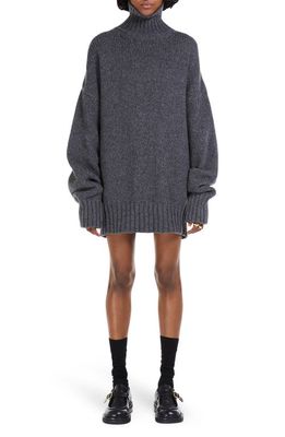 SPORTMAX Oversize Long Sleeve Wool Blend Sweater Dress in Dark Grey