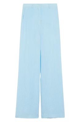 SPORTMAX Persia Crinkled Cotton Wide Leg Trousers in Light Blue