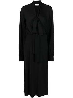 Sportmax pussy-bow collar midi dress - Black