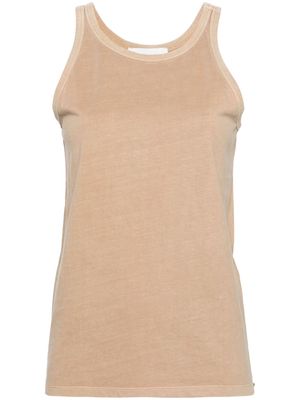 Sportmax scoop-neck cotton tank top - Neutrals