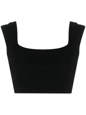 Sportmax sleeveless cotton crop top - Black