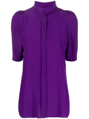 Sportmax stand-collar silk crêpe de chine blouse - Purple