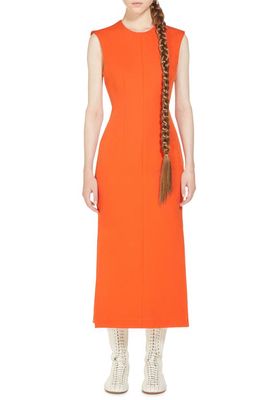 SPORTMAX Stop Sleeveless Cotton Dress in Tangerine