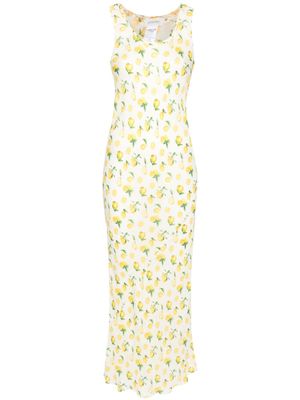 Sportmax Tonale lemon-print maxi dress - Neutrals