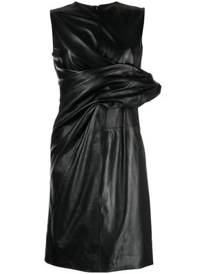 Sportmax twisted leather minidress - Black