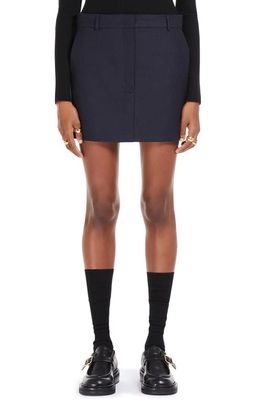 SPORTMAX Virgin Wool Miniskirt in Midnight Blue