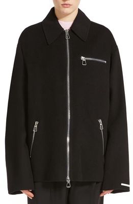 SPORTMAX Virgin Wool Zip Jacket in Black