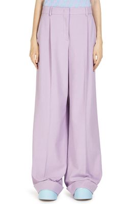 SPORTMAX Zefir Oversize Cotton Trousers in Lilac
