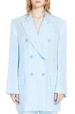 SPORTMAX Zelig Double-Breasted Jacket in Light Blue