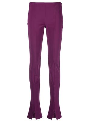 Sportmax zip-detail stretch flared trousers - Purple