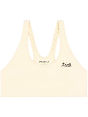 Sporty & Rich Action logo-print sports bra - Neutrals