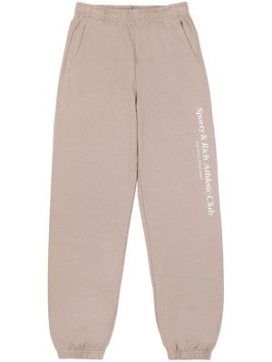 Sporty & Rich Athletic Club cotton track pants - Neutrals