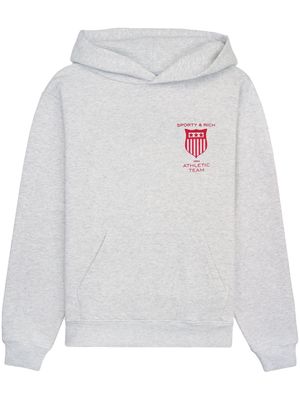 Sporty & Rich Athletic Team logo-print hoodie - Grey