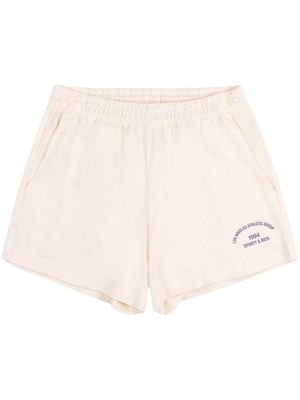 Sporty & Rich Bardot slogan-print shorts - Neutrals