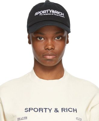 Sporty & Rich Black 'Science Of Good Health' Cap