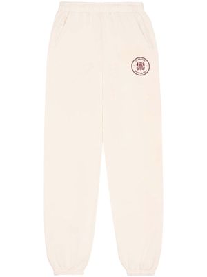 Sporty & Rich Bristol Crest cotton track pants - Neutrals