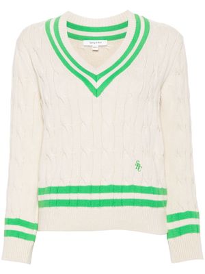 Sporty & Rich cable-knit cotton jumper - White