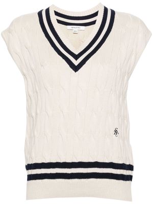 Sporty & Rich cable-knit knitted top - Neutrals