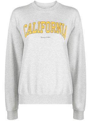 Sporty & Rich California-print crew-neck sweatshirt - Grey