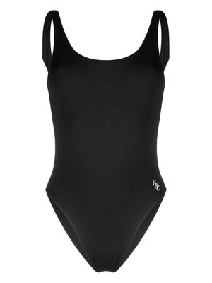 Sporty & Rich Carla logo-print swimsuit - Black