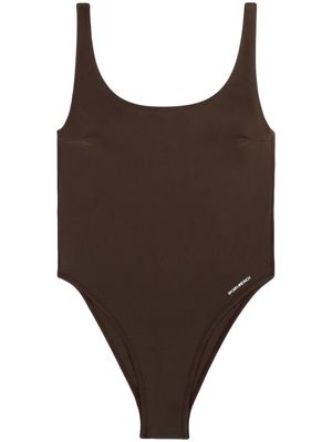Sporty & Rich Carla logo-print swimsuit - Brown