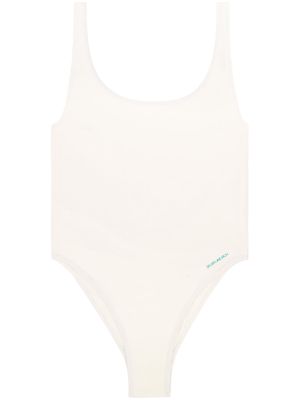 Sporty & Rich Carla logo-print swimsuit - Neutrals