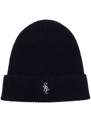 Sporty & Rich cashmere ribbed knit hat - Blue