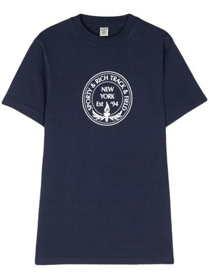 Sporty & Rich Central Park cotton T-Shirt - Blue