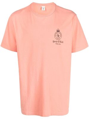 Sporty & Rich chest logo-print detail T-shirt - Orange