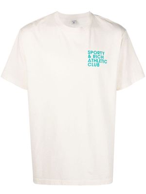 Sporty & Rich chest logo-print T-shirt - Neutrals