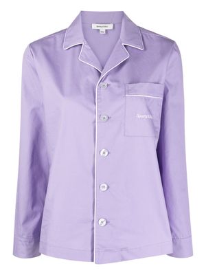 Sporty & Rich chest-pocket button-up pyjama top - Purple
