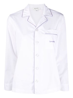 Sporty & Rich chest-pocket cotton pyjama top - White