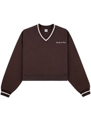 Sporty & Rich Classic Logo cotton sweatshirt - Brown