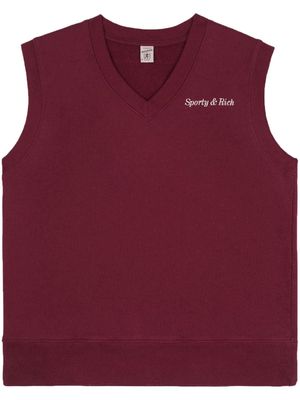 Sporty & Rich Classic logo-embroidered cotton vest