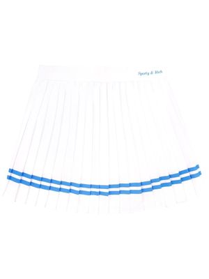 Sporty & Rich Classic logo-print pleated skirt - WHITE