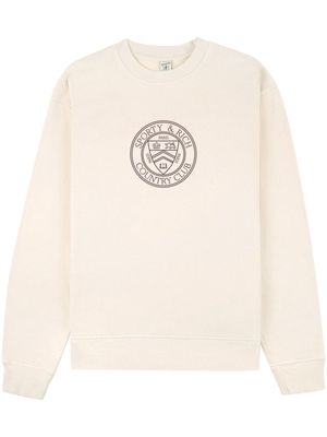 Sporty & Rich Connecticut Crest cotton sweatshirt - Neutrals
