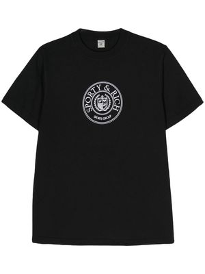 Sporty & Rich Connecticut Crest cotton T-shirt - Black
