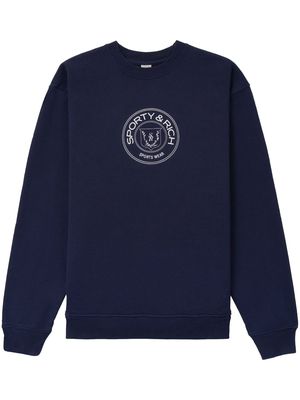 Sporty & Rich Connecticut Crest logo-print sweatshirt - Blue