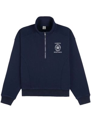 Sporty & Rich Crest Seal quarter-zip sweatshirt - White