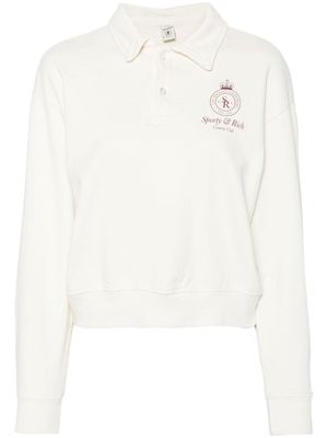 Sporty & Rich Crown cotton polo shirt - Neutrals